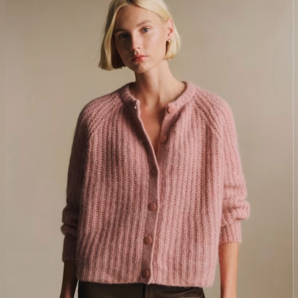 Sezane Emile Cardian Mottled Pink size small